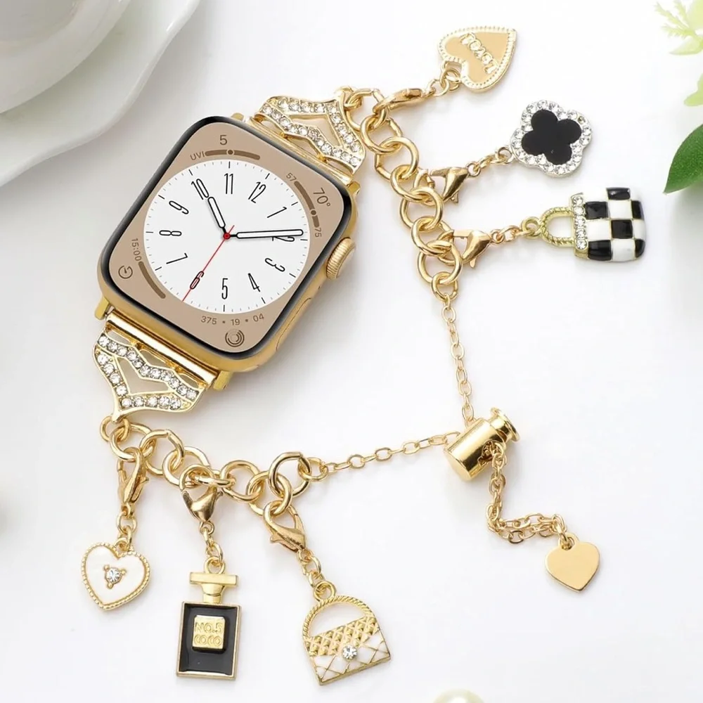 NEW Gold Apple Watch Band with Charms